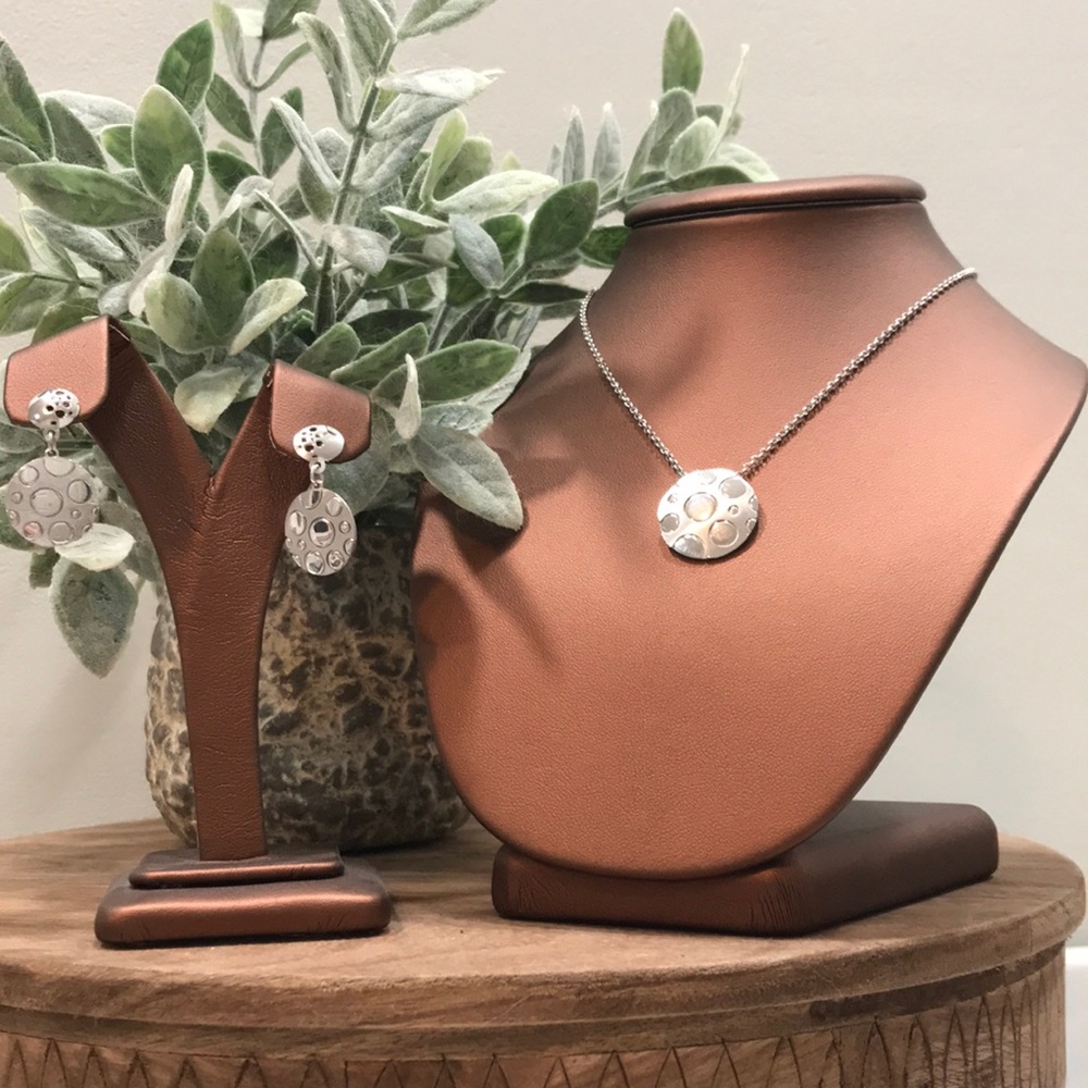 Sterling matching earrings & pendant